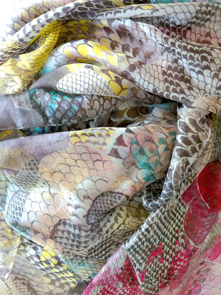 SEASTER silk mousseline scarf