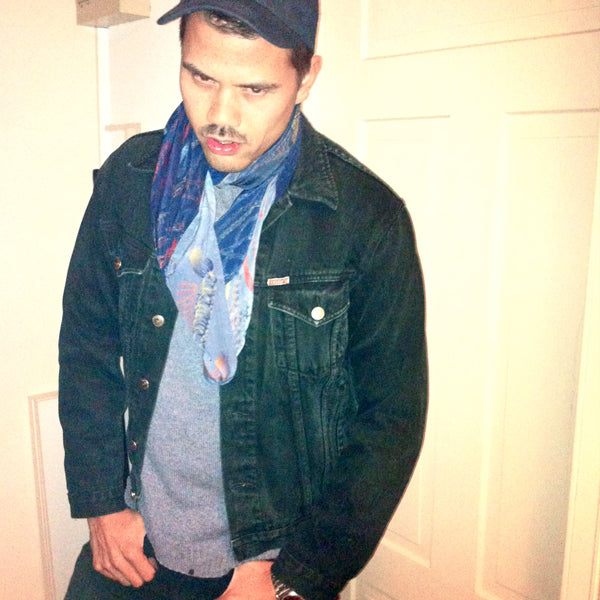 BRAIDLAND – BLUES silk scarf