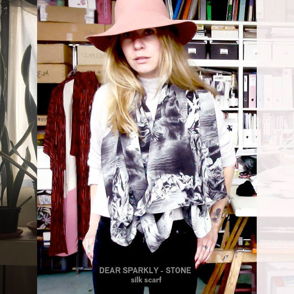 DEAR SPARKLY – STONE silk scarf