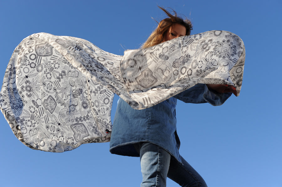 MYSTERY DOOR – crepe de chine silk scarf