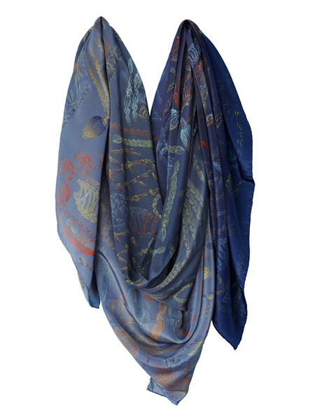 BRAIDLAND – BLUES silk scarf