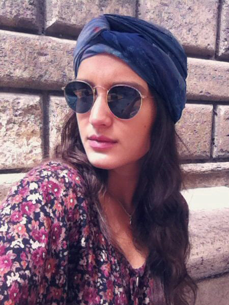 BRAIDLAND – BLUES silk scarf